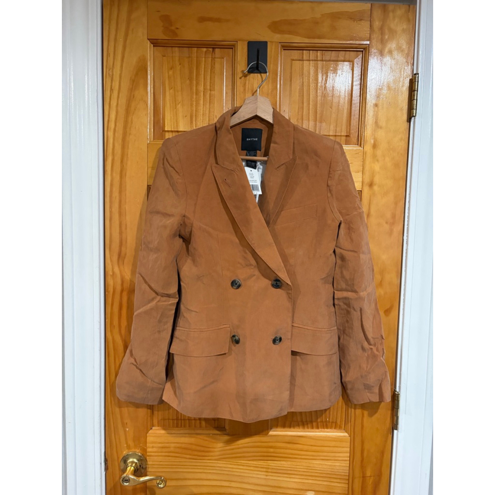 Smythe Desert Brown Double Breasted Tuck In Blazer Size 2 NWT Canada